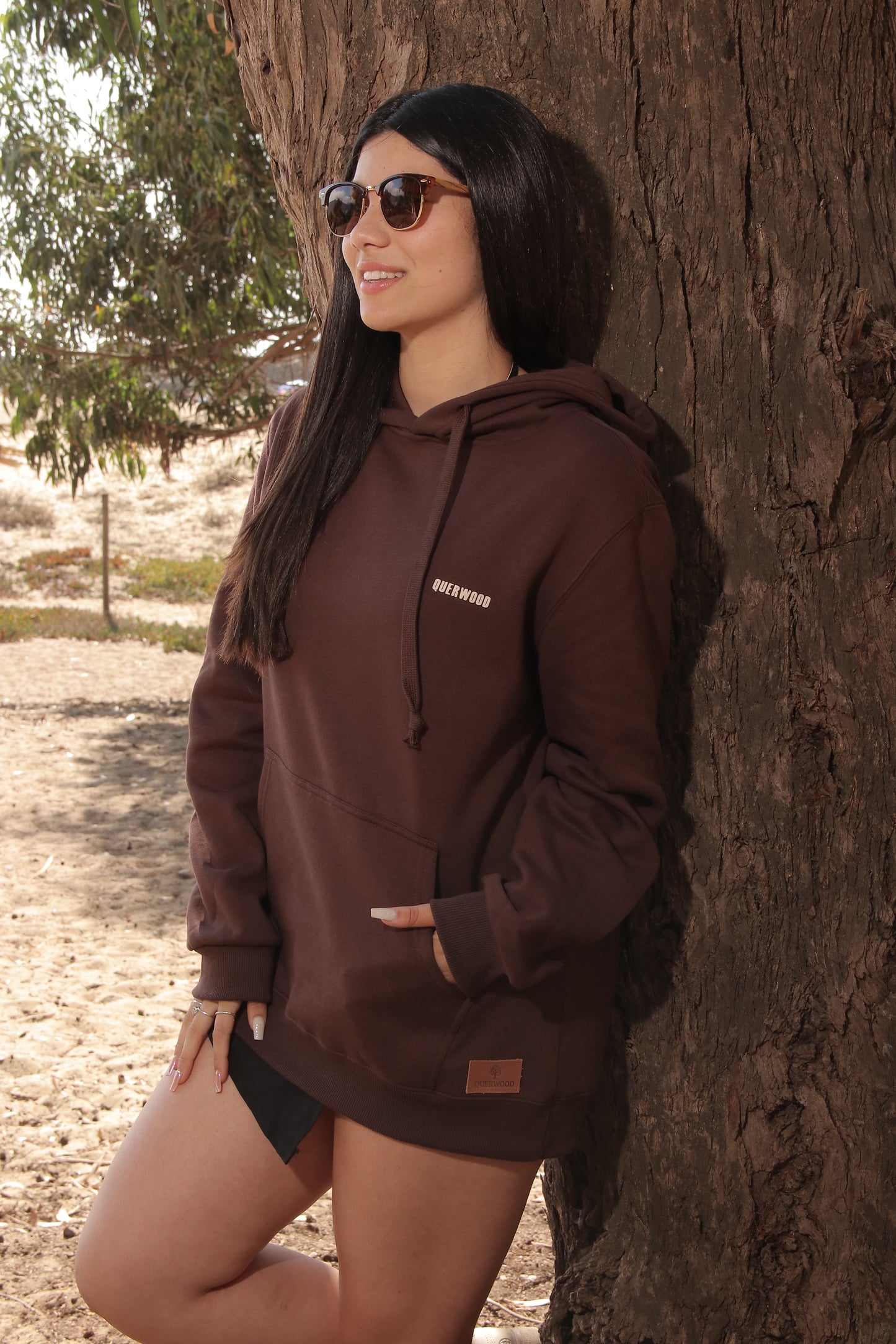 HOODIE DARK BROWN