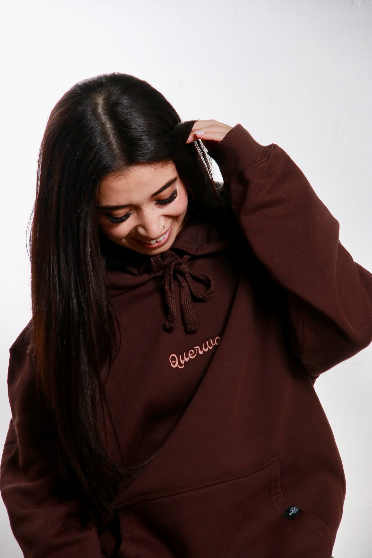 HOODIE BROWN QUERWOOD