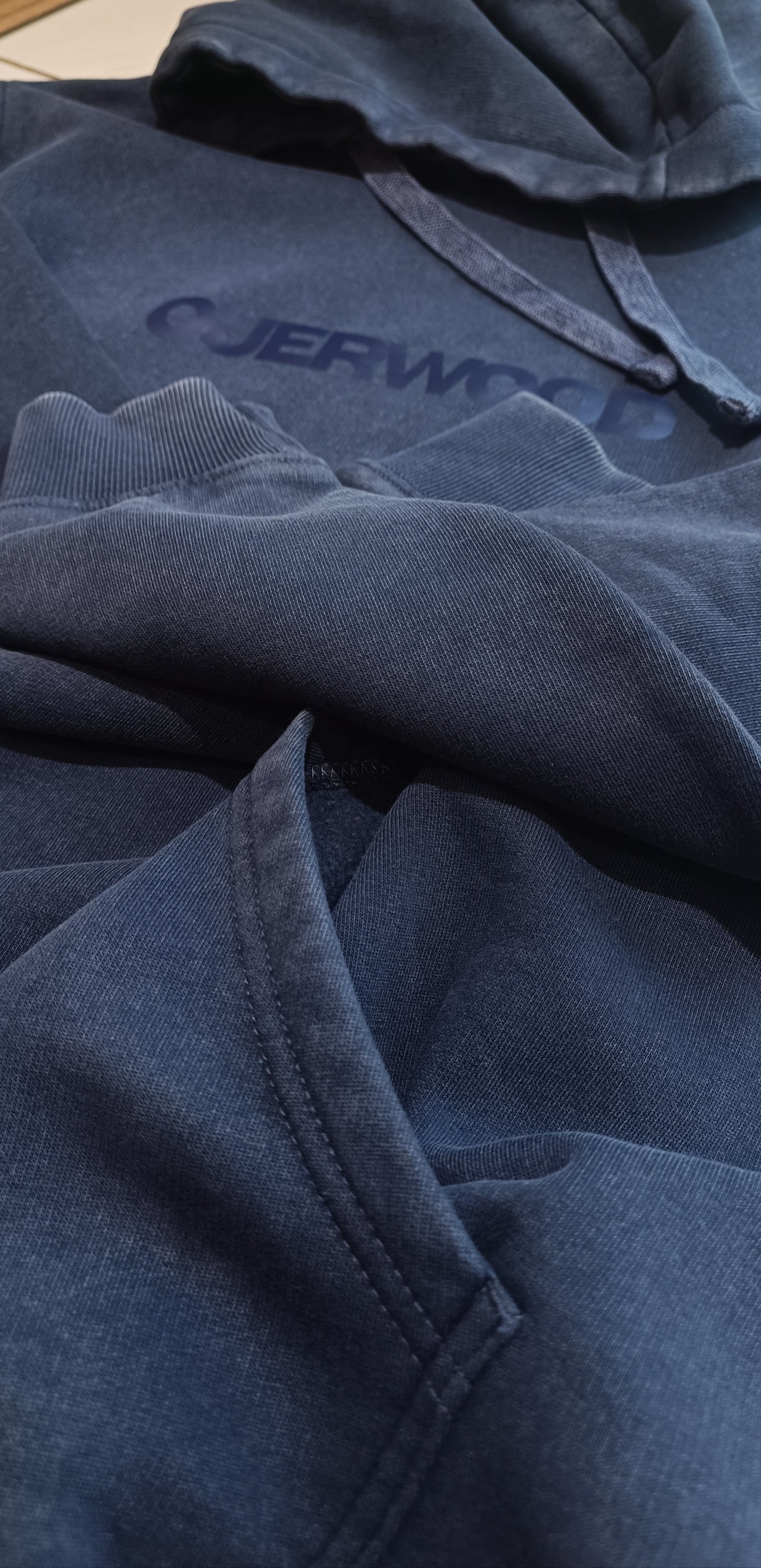 HOODIE AZUL ACID WASH