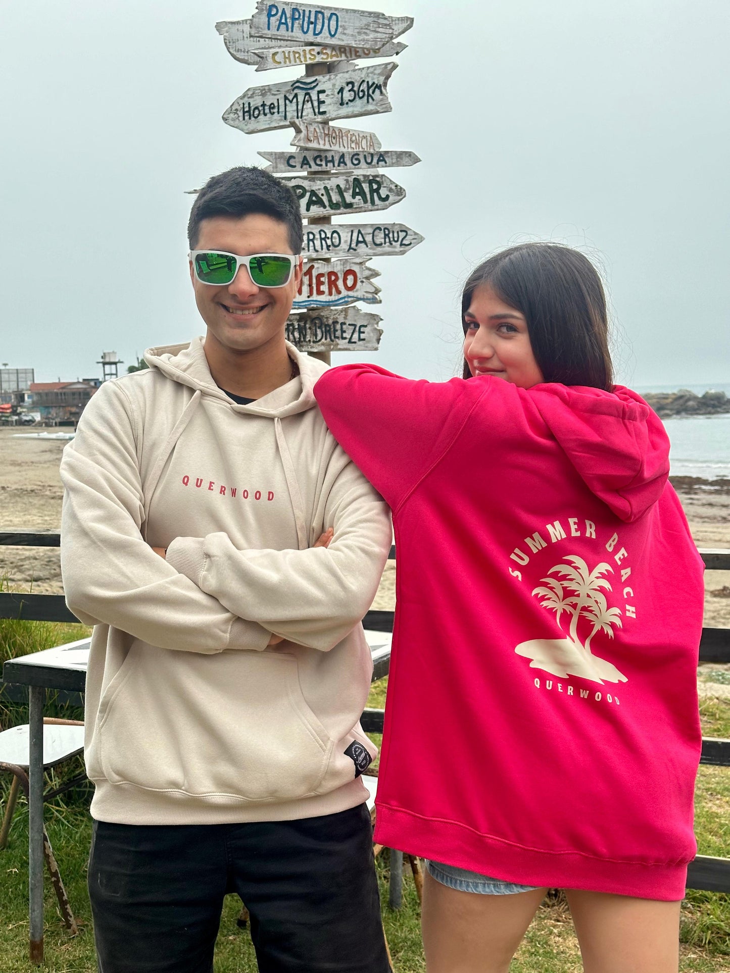 HOODIE SUMMER BEACH MAGENTA MUJER