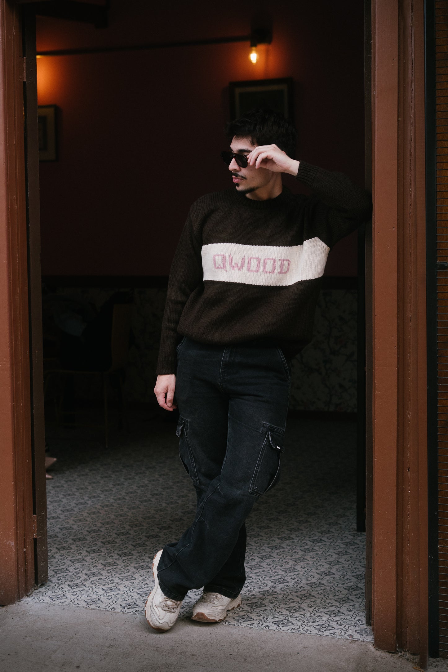 CHALECO QWOOD BROWN & PINK