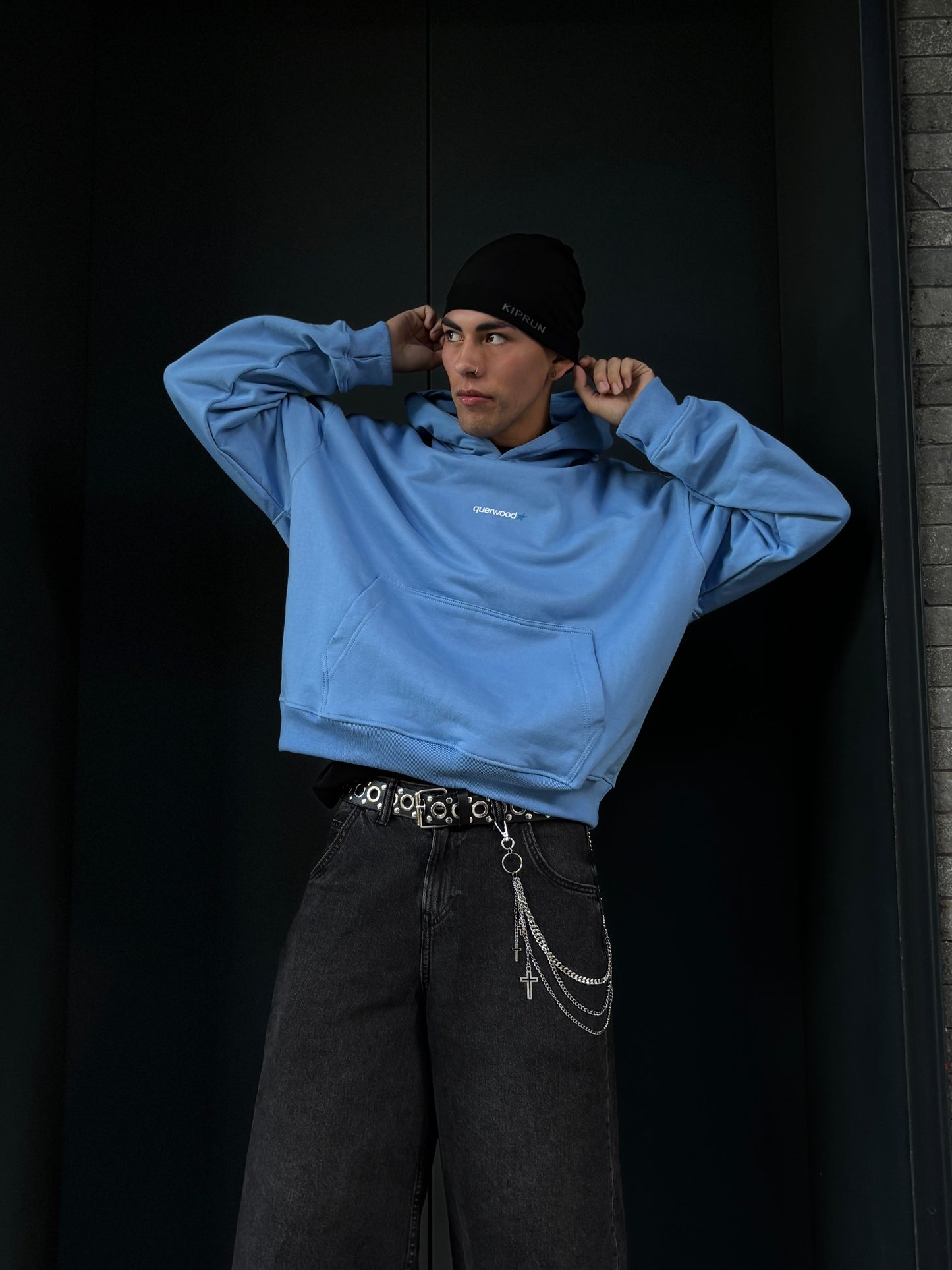 HOODIE FALLING FOREVER LIGHT BLUE